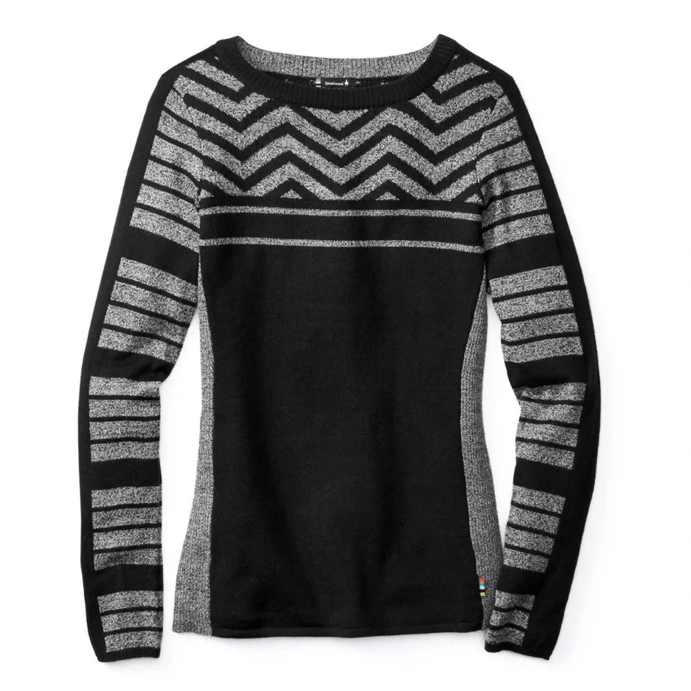 Smartwool Women’s Dacono Ski Sweater Black Geometric - Picture 2 of 11